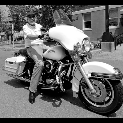 NELSON HORSEMAN ON HIS HARLEY